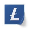 Litecoin Square Sticker Label Rolls - High-Quality, Durable, and Customizable