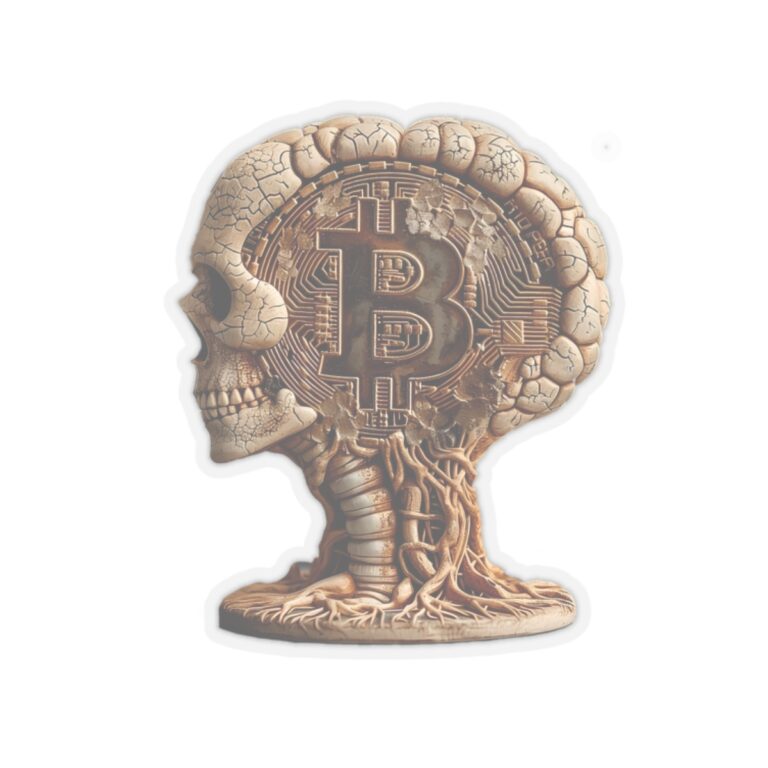 Bitcoin Stickers Scull Brain Kiss-Cut