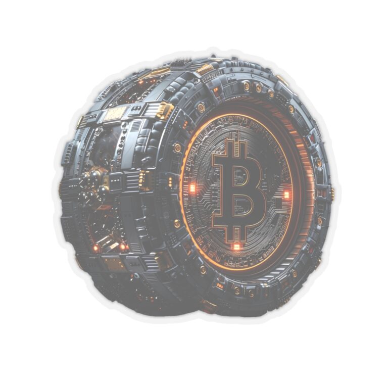 Bitcoin Cyber Wheel Kiss-Cut Bitcoin Stickers