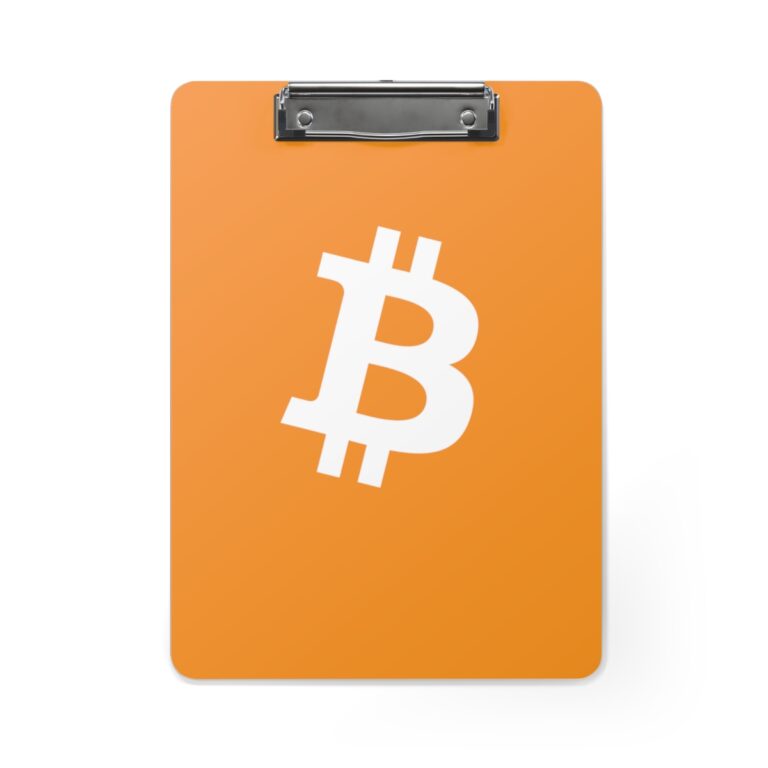 Bitcoin Clipboard Orange