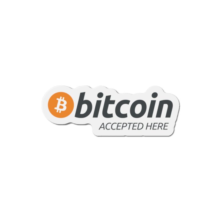 Bitcoin Accepted Here Magnets Die-Cut Orange
