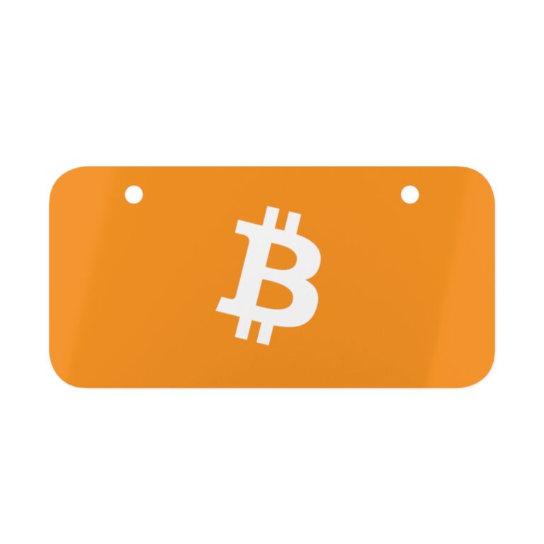Bitcoin Mini License Plate Orange