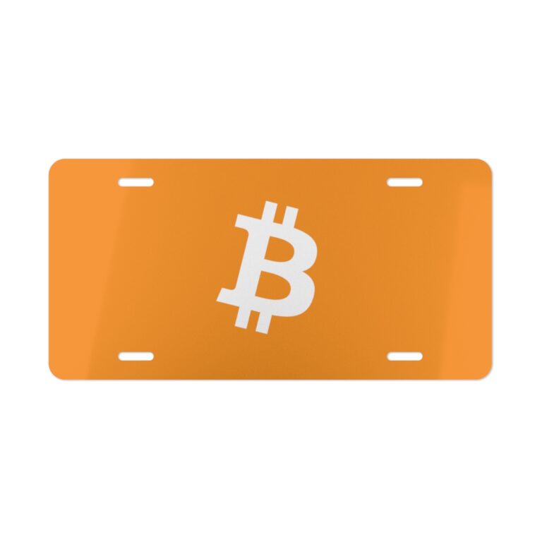 Bitcoin Vanity Plate Orange