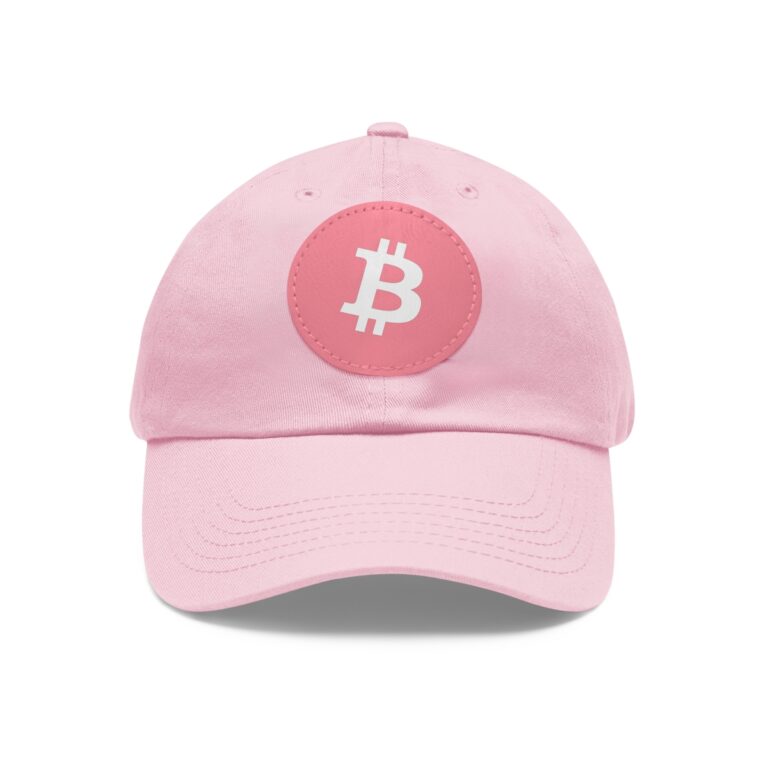 Bitcoin Dad Hat with Leather Patch (Round)